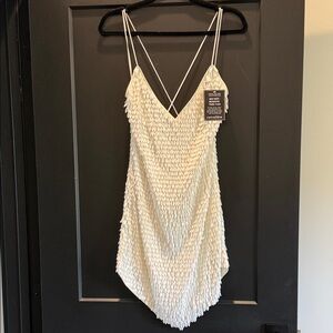 Retrofete White Sequin Dress